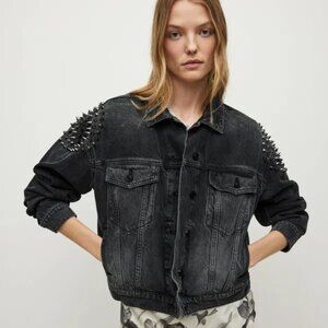 All Saints Bella Punk Denim Jacket - NEW
